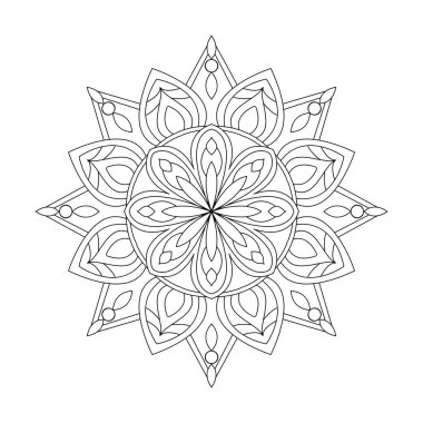 Karmaşık bir mandala boyama kitabı sayfasının kusursuz deseni