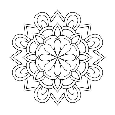 Basitlik Huzurlu Mandala boyama kitabı sayfası