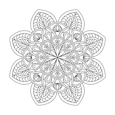 Basitlik Merkezi mandala boyama kitabı sayfası