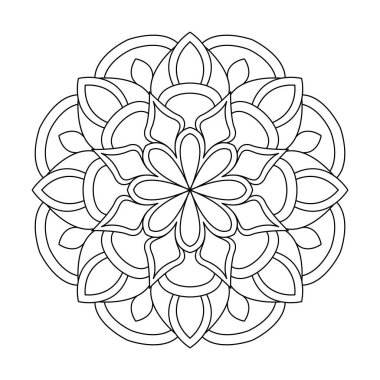 Simplicity floral mandala coloring book page