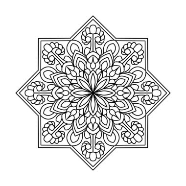 Kozmik Serenity mandala boyama kitabı sayfası
