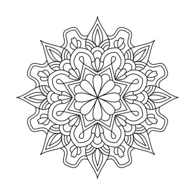 Huzurlu Girdaplar mandala boyama kitabı sayfası