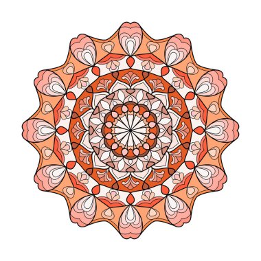 Soyut renk mandala klasör boyama kitabı sayfası