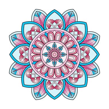 Güzel geleneksel renkli mandala boyama kitabı sayfası