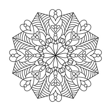 Blissful ethnic mandala coloring book page clipart