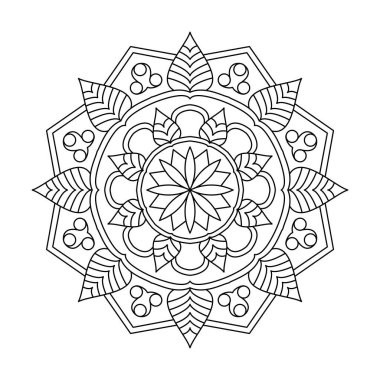 Çiçekli mandala boyama kitabı sayfası