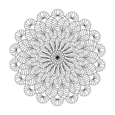 Serene Meadows mandala boyama kitabı sayfası