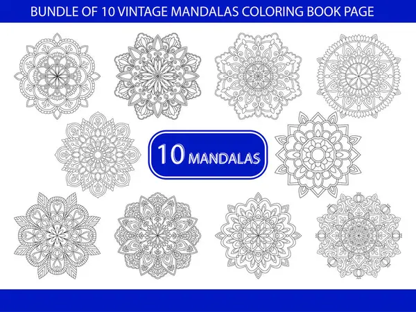 10 Yaratıcı Mandalas Boyama Kitabı Sayfası