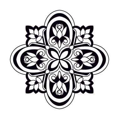 Yetişkin sükuneti çiçekleri mandala boyama kitabı sayfası