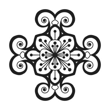 Çiçek zarafeti yetişkin boyama kitabı mandala sayfası 