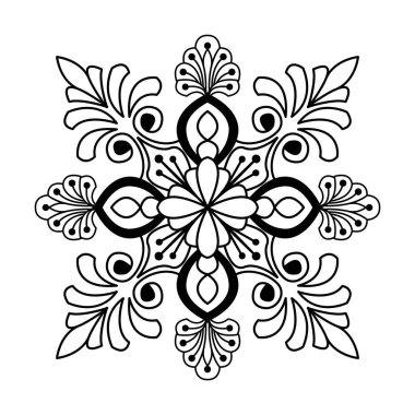 Kozmik kıvrımlı mutluluk mandala boyama kitabı sayfası