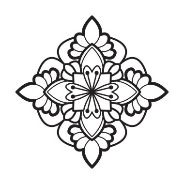  Dekoratif mandala boyama kitabı sayfası