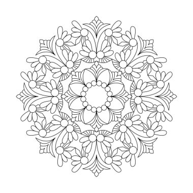 Parlak Mandala boyama kitabı sayfası