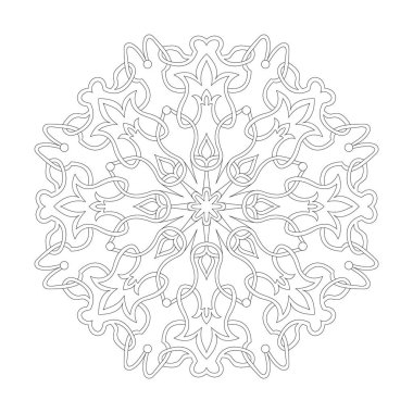 Radiant Realms Mandala boyama kitabı sayfası