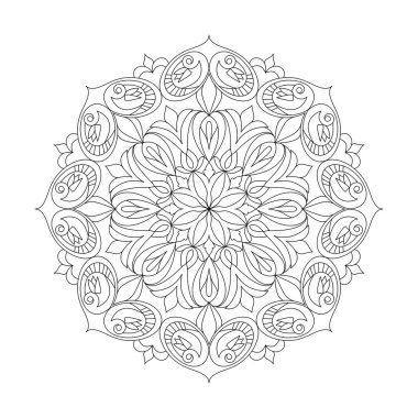 Çocuklar için uzak mandala boyama kitabı sayfası