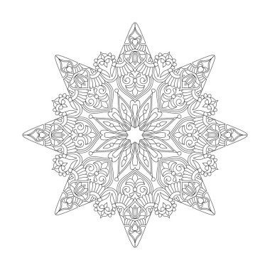 Coğrafya, çocuklar için soyut mandala boyama kitabı sayfası