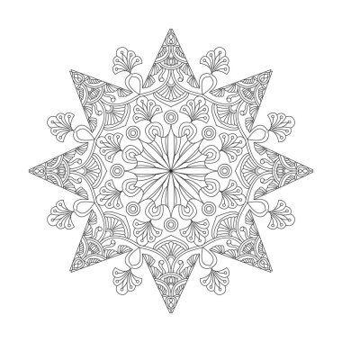 Çocuklar için mandala boyama kitabı sayfası