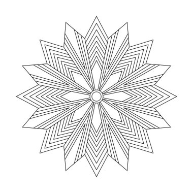 Çocuklar için mutluluk dolu mandala boyama kitabı sayfası