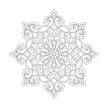 Çocuklar için Mutlu Whorls mandala boyama kitabı sayfası