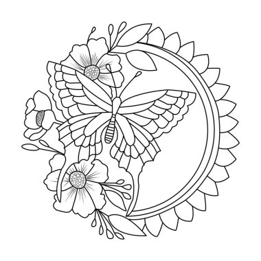 Çocuklar için Kelebek Mandala Renk Kasırgası