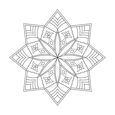 Çocuklar için senfoni boyama kitabı mandala sayfası