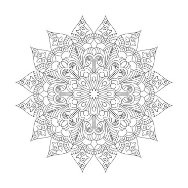 Çocuklar için parlak Mandala boyama kitabı sayfası