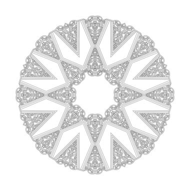 Çocuklar için Cennet Mandala boyama kitabı sayfası