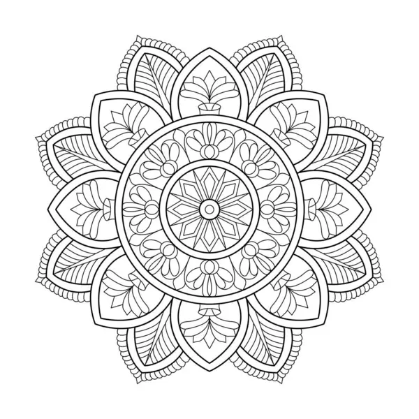 Çocuklar için rüya yaprakları mandala boyama kitabı sayfası