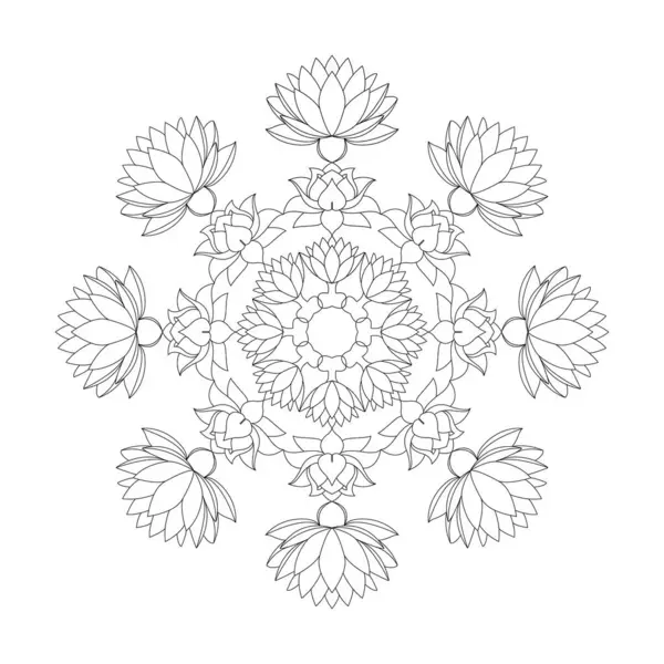 Çocuklar için Yakınsama Mandala boyama kitabı sayfası