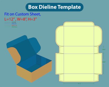 Kelebek Açılır Zarf W 12.74, H 9.74 cm Dieline Şablonu. Tasarım Düzenlenebilir Vectoe Dosyası