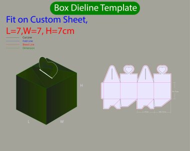 Ayakkabı Kutusu L 8, W 4, H 2 inç Dieline Şablonu. Tasarım Düzenlenebilir Vectoe Dosyası