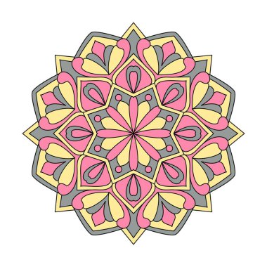 Kozmik Büyülü Renk Mandala boyama kitabı sayfası. Yetişkinler İçin Mandala Boyama Kitabı Sayfaları Rahatlatır, Deneyimler Rahatlatır. Yeniden Boyutlandırılabilir Vektör Dosyası