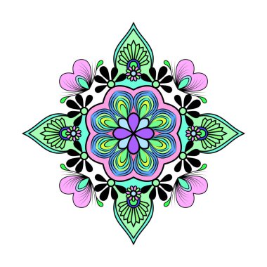  Mandala Doğa 'nın renk boyama kitabı sayfası. Yetişkinler İçin Mandala Boyama Kitabı Sayfaları Rahatlatır, Deneyimler Rahatlatır. Yeniden Boyutlandırılabilir Vektör Dosyası