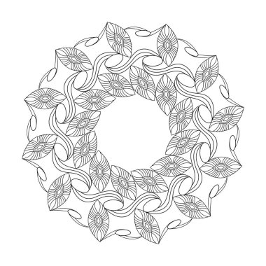 Yaratıcılık Mandala Yetişkinler için Renklendirme Kitabı Sayfası. Yetişkinler İçin Mandala Boyama Kitabı Sayfaları Rahatlatır, Deneyimler Rahatlatır. Yeniden Boyutlandırılabilir Vektör Dosyası