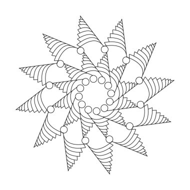 Soyut Mandala Renkli Kitap Sayfası şablonu. Yetişkinler İçin Mandala Boyama Kitabı Sayfaları Rahatlatır, Deneyimler Rahatlatır. Yeniden Boyutlandırılabilir Vektör Dosyası