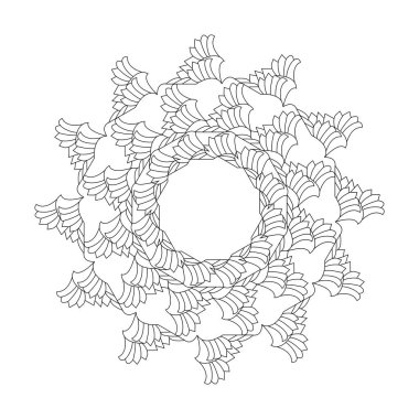 Kelt Çiçeği Mandala Boyama Kitabı Sayfası. Yetişkinler İçin Mandala Boyama Kitabı Sayfaları Rahatlatır, Deneyimler Rahatlatır. Yeniden Boyutlandırılabilir Vektör Dosyası