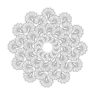 Starlight Mandala 'nın şablonu Renklendirme Kitabı Sayfası. Yetişkinler İçin Mandala Boyama Kitabı Sayfaları Rahatlatır, Deneyimler Rahatlatır. Yeniden Boyutlandırılabilir Vektör Dosyası