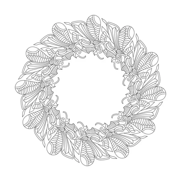 Süslü Miror mandala şablon boyama kitabı sayfası. Yetişkinler İçin Mandala Boyama Kitabı Sayfaları Rahatlatır, Deneyimler Rahatlatır. Yeniden Boyutlandırılabilir Vektör Dosyası