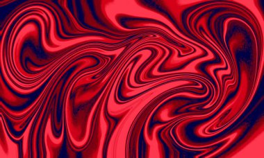 Soyut Kırmızı ve Koyu Mavi Sıvı Akış Tasarımı
