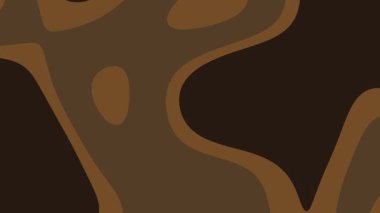 Pürüzsüz, retro-esinlenmiş koyu kahverengi ve kahve renkli şekillere sahip soyut bir arka plan. Sıvı tasarımı, modern kıvrımlı eski bir estetiği çağrıştırıyor..