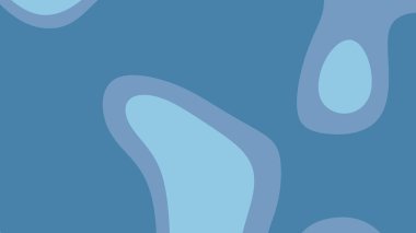 Düz arkaplan, çeşitli mavi tonlarında katmanlı organik şekiller.