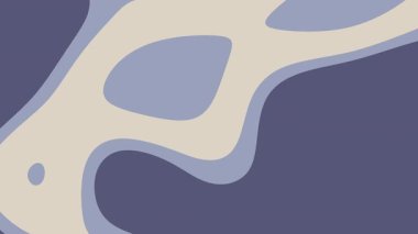 Krem ve mavi tonlarda katmanlı organik şekillere sahip düz soyut arkaplan