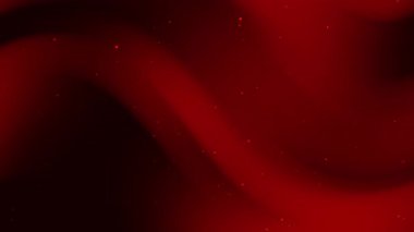 Pürüzsüz akış eğimlerine ve dağınık parlak parçacıklara sahip soyut koyu kırmızı arkaplan