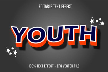 Gençlik 3D Metin Efekti Modern Biçim
