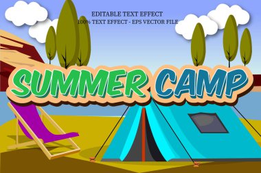 Yaz Kampı Metin Efekti Modern Biçim