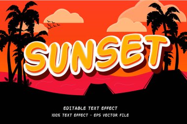 Günbatımı Metin Efekti Modern Biçim