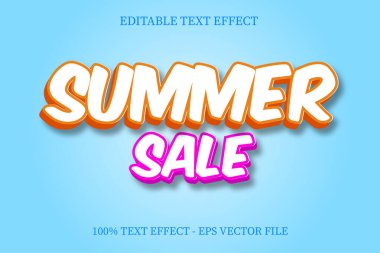 Yaz İndirimi Metin Efekti Modern Biçim