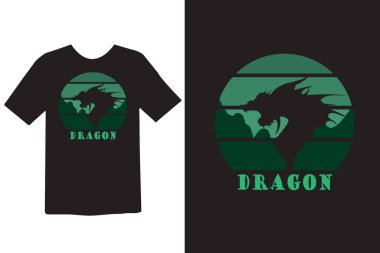 Dragon T-Shirt Tasarımı Retro Vintage