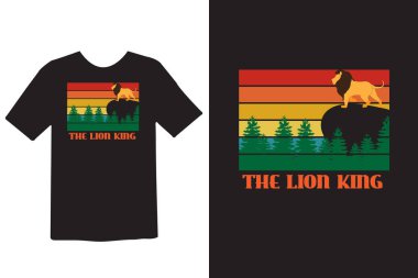 Aslan Tişörtü Tasarımı Retro Vintage