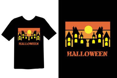 Cadılar Bayramı T-Shirt Tasarımı Retro Vintage